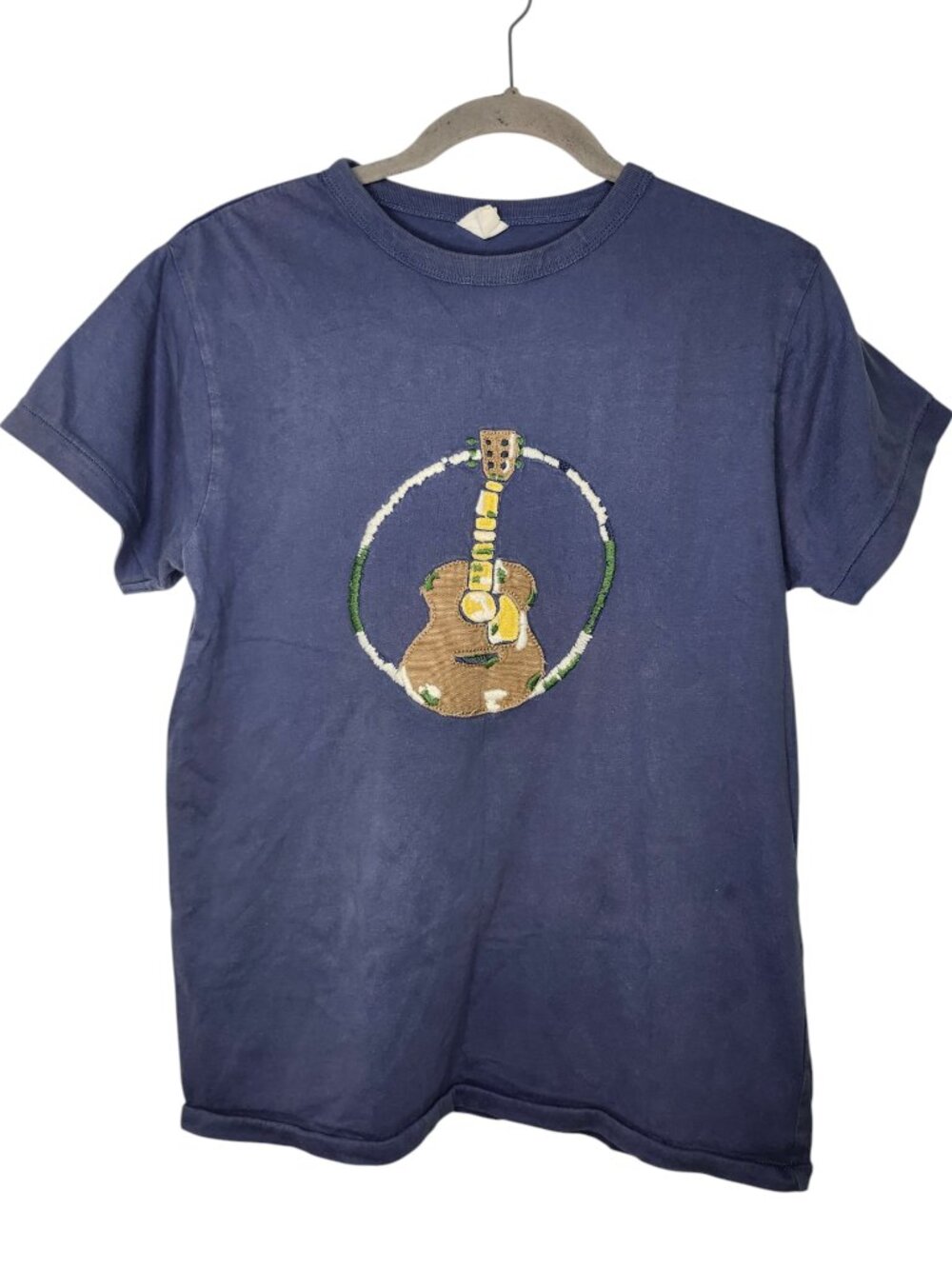 Mini Boden Navy Blue Boys Guitar Applique Tee Size 13-14